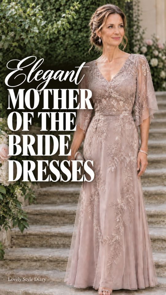 A woman wears a blush dress with open-toe sandals and a clutch for an elegant mother-of-the-bride dress
